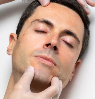 Man in a cosmetic procedure